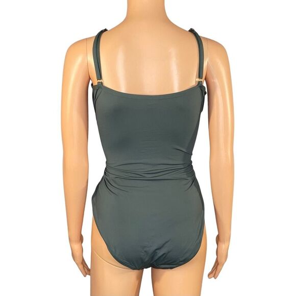 Hilor Ruched Underwire One Piece Swimsuit Front Twist Tummy Control Size XXL - Picture 3 of 5